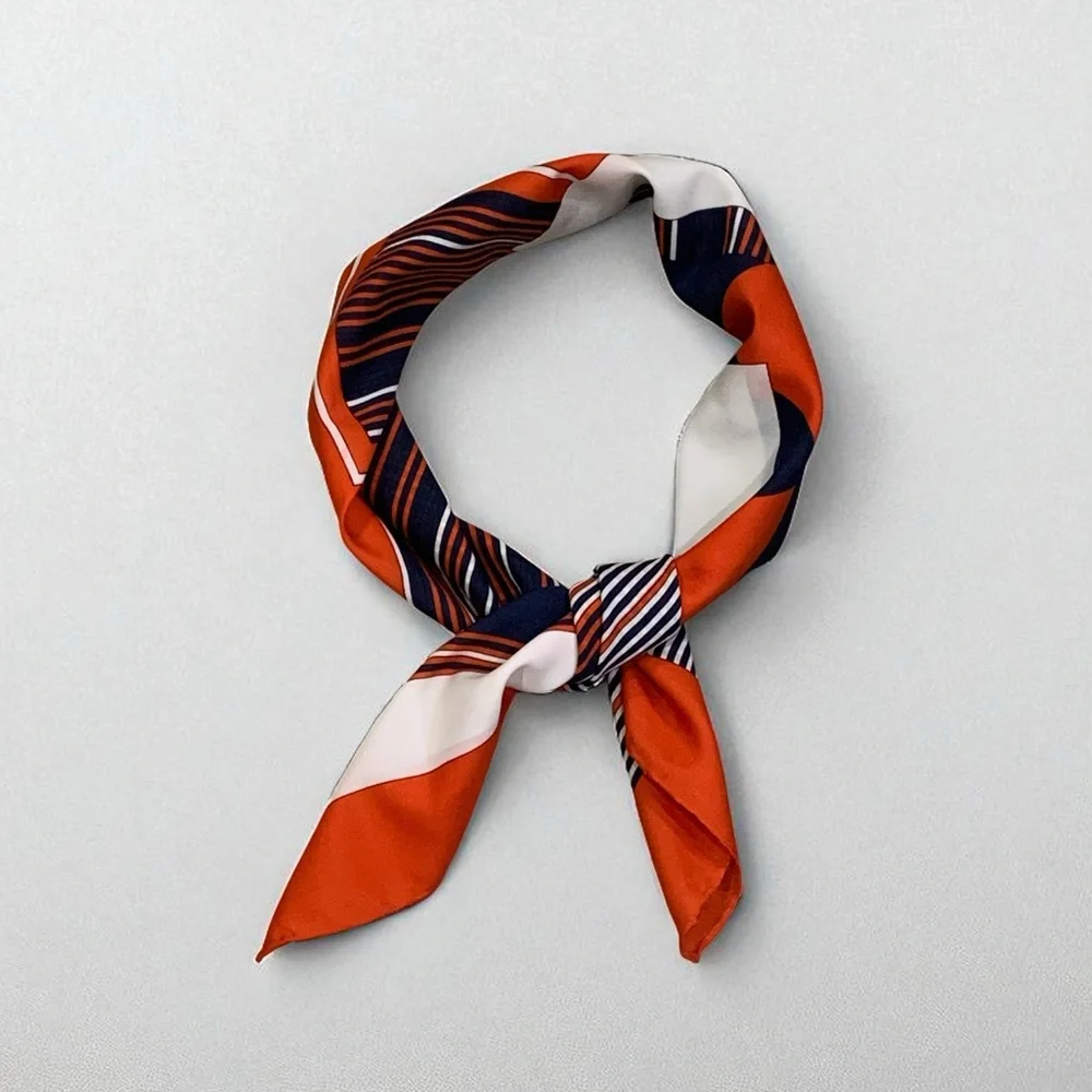 Vintage 60’s Jim Renoir Graphic Large Scarf In Red / Blue / White - Picture 13 of 16